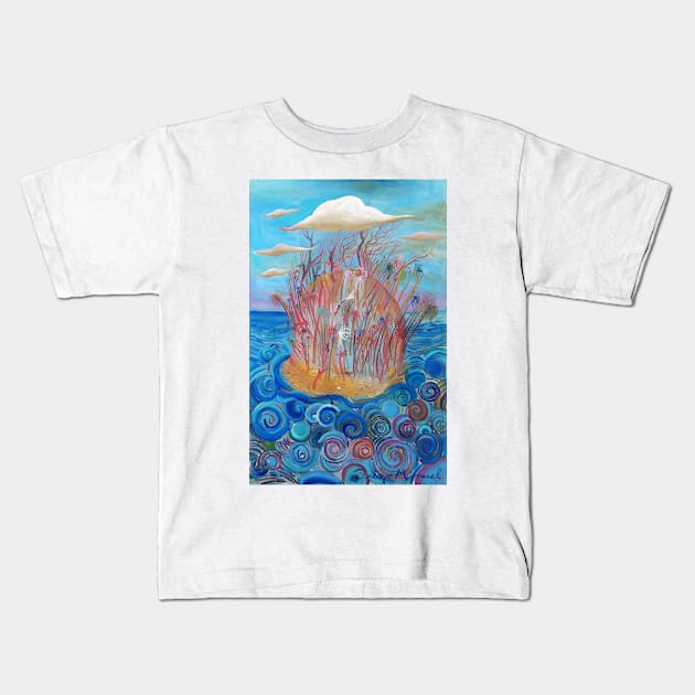 Haunted Island Kids T-Shirt by diegomanuel